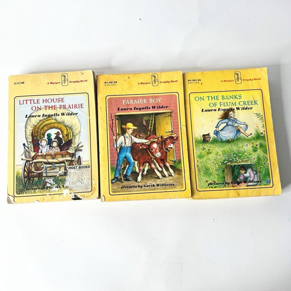 1971 Vintage Wilder Little House On The Prairie Books 2, 3, 4 Preowned